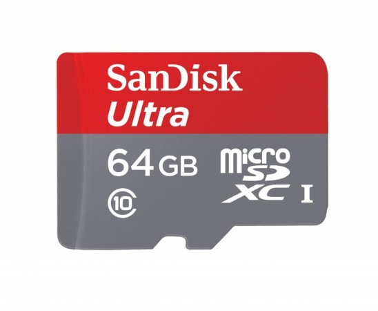 The 64GB SanDisk Ultra microSD card SanDisk 64GB Ultra, microSD card