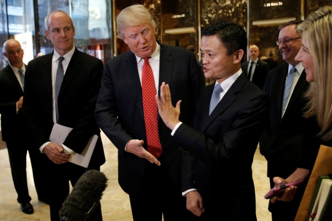 Alibaba's Jack Ma(R) and US President Donald Trump(L) Alibaba's Jack Ma and Donald Trump