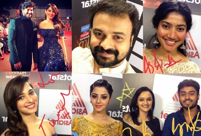 Celebrities at 19th Asianet Film Awards 2017. Asianet film awards 2017, Dulquer salmaan, Mohanlal