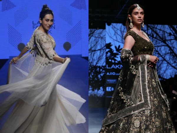 Karisma Kapoor, Aditi Rao Hydari walk the ramp at Lakme Fashion Week 2017 day 4 Aditi Rao Hydari, karisma Kapoor, Lakme Fashion Week 2017