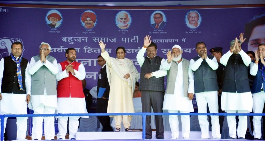 BSP supremo Mayawati during a party rally in Ghaziabad of poll bound Uttar Pradesh on Feb 7, 2017 Mayawati rally, UP elections, BJP Assembly elections, UP Assembly Elections, Mayawati, BSP rally