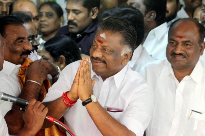 AIADMK leader O Panneerselvam during a programme in Chennai on Feb 12, 2017 AIADMK leader O Panneerselvam