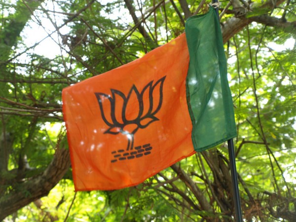 A BJP flag. BJP