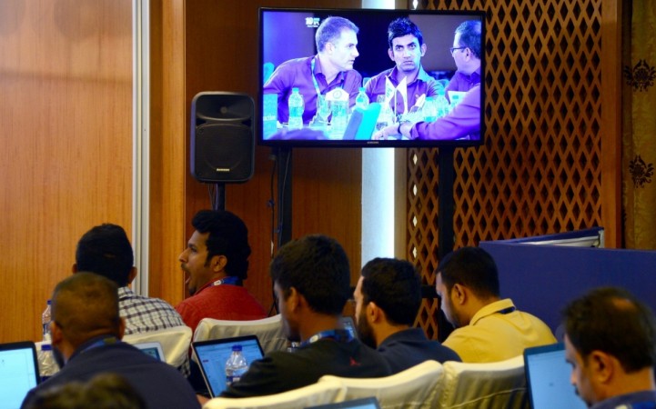 Visitors at the viewing gallery watching the IPL auction in Bengaluru on Feb. 20, 2017 ipl 2017, ipl 2017 sony ad revenues, sony pictures news, ipl 2017 sponsors, vivo ipl 2017