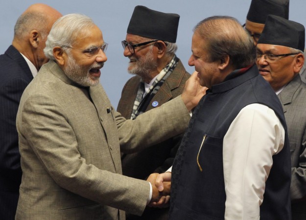 PM Narendra Modi with his Pakistani counterpart Nawaz Sharif. modi, sharif