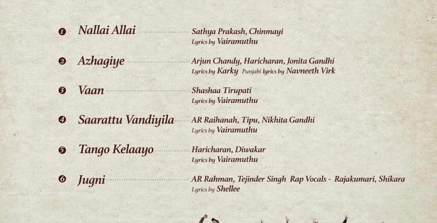 Kaatru Veliyidai track list. Katru Veliyidai