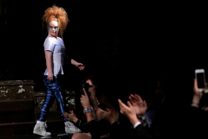 Australian model and designer Madeline Stuart, who has Down syndrome, exits the runway after presenting creations from her label 21 Reasons Why By Madeline Stuart during New York Fashion Week in Manhattan, New York, U.S., February 12, 2017. World Down's Syndrome Day, Down's Syndrome, disease, genetic disorder,