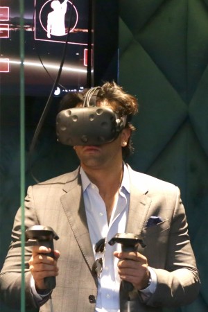 Actor Ranbir Kapoor during the inauguration of PVR Cinemas's HP virtual reality lounge at PVR ECX, Mall of India in Noida on March 20, 2017. pvr, pvr virtual reality lounge, pvr vr lounge, ranbir kapoor at pvr lounge, pvr multiplex, cinema chains in india, pvr share price