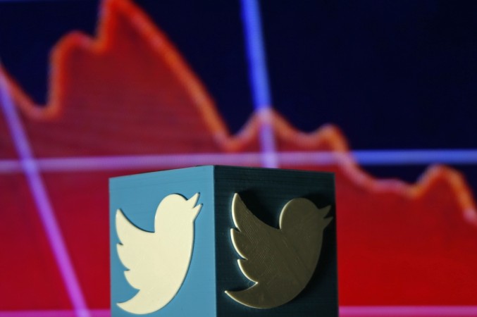 A 3D printed Twitter logo is seen in front of displayed stock graph in this illustration picture made in Zenica, Bosnia and Herzegovina, February 3, 2016. Twitter