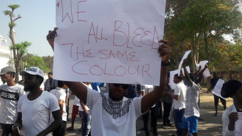 Association of African Students in India protest on March 26 in Greater Noida african students protest in greater noida