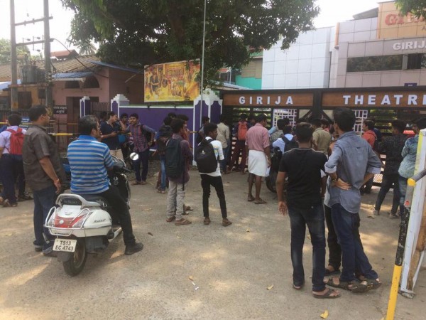 People waiting outside Girija Theatre to watch Angamaly Diaries. Angamaly Diaries, Girija Theatre