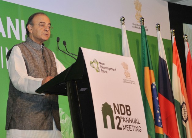 Arun Jaitley delivering the Keynote address at the Opening Ceremony of the Second New Development Bank (NDB) Annual Board of Governors' Meeting, in New Delhi on April 1, 2017. arun jaitley, ndb meeting, indian economy, india gdp growth