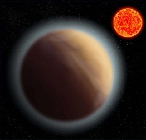 Researchers have detected an atmosphere around a near-Earth-size planet, GJ 1132b, located 39 light-years away, depicted here in an artist's impression. exoplanet, GJ 1132b, atmosphere, space,