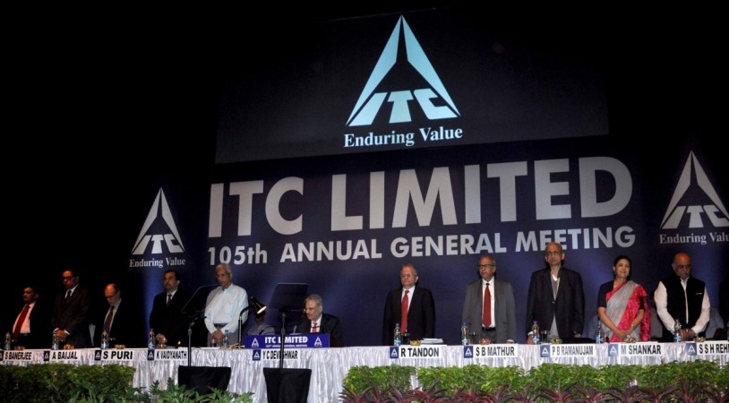 ITC Chairman and CEO YC Deveshwar addresses during the Annual General Meeting of ITC in Kolkata on July 22, 2016. itc, itc agm, itc share price, itc cigarette, cigarette, godfrey phillips