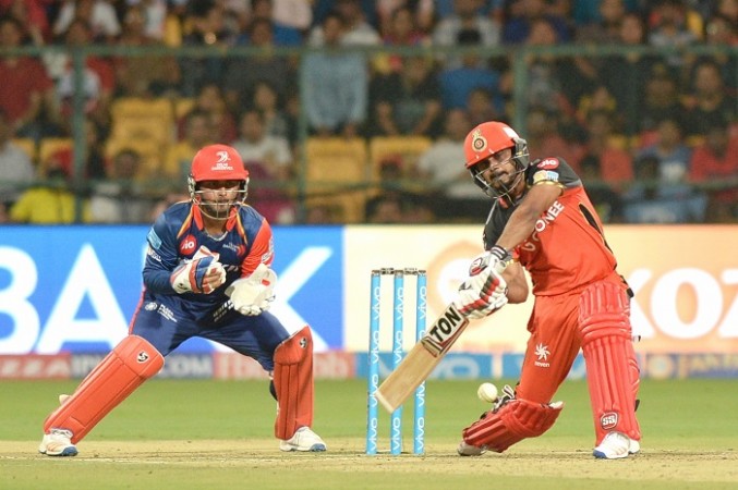 Kedar Jadhav in a menacing mood for RCB, April 8, 2017 Kedar Jadhav, IPL 2017, RCB, Delhi Daredevils, Rishabh Pant