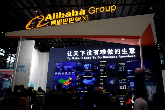 A sign of Alibaba Group is seen during the third annual World Internet Conference in Wuzhen town of Jiaxing, Zhejiang province, China November 16, 2016. india china trade, chinese investments in india, fdi by china in india, alibaba group, jack ma, alibaba invests in paytm, chinese handset makers in india, oppo india, huawei india