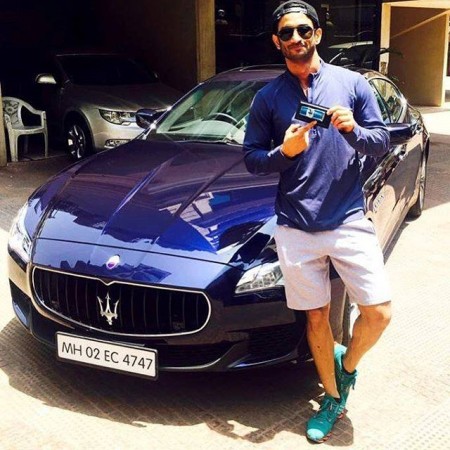 Sushant Singh Rajput with his Maserati Quattroporte Sushant Singh Rajput with his Maserati Quattroporte