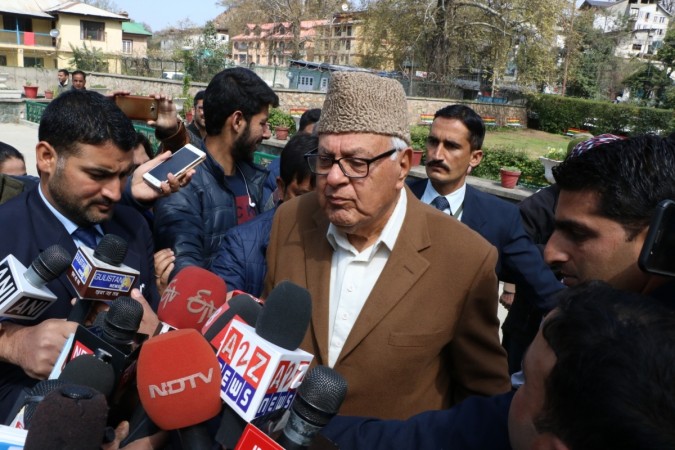 In picture: National Conference (NC) president Farooq Abdullah talks to mediapersons after casting his vote during Srinagar Lok Sabha bypoll in Srinagar on April 9, 2017. Farooq Abdullah