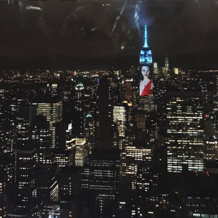 Kendall Jenner's cover on Harper's Bazaar Empire State Building light show Kendall Jenner