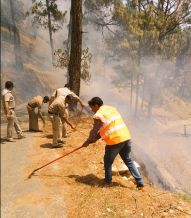Uttarakhand mock drill for forest fire underway on Thursday, April 20, 2017. uttarakhand mock drill