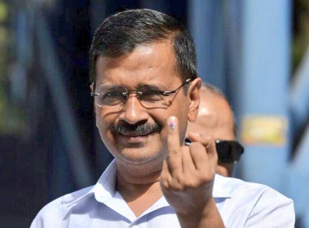 Kejriwal after he cast his vote Kejriwal after he cast his vote