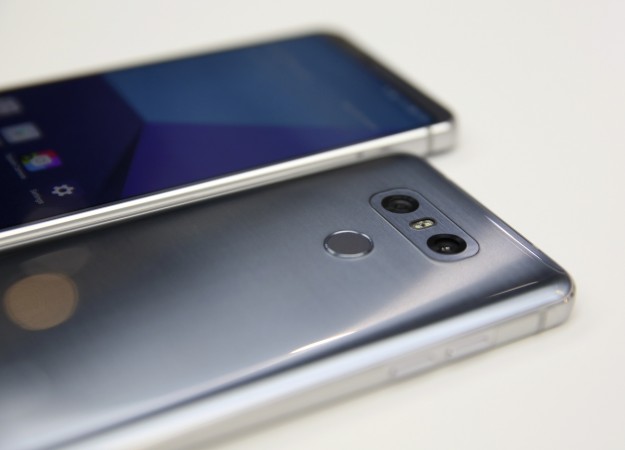 The LG G6 device is displayed at the LG stand at the Mobile World Congress in Barcelona, Spain, March 1, 2017. LG G6
