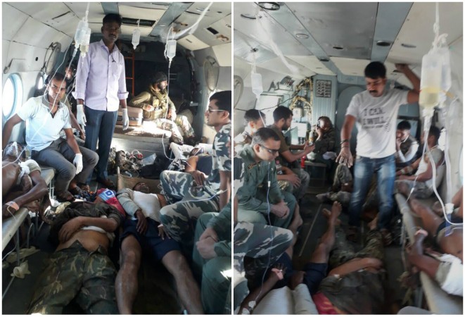 In picture: CRPF jawans injured in the Sukma encounter in Chhattisgarh being airlifted to Raipur for treatment in April 2017. Sukma