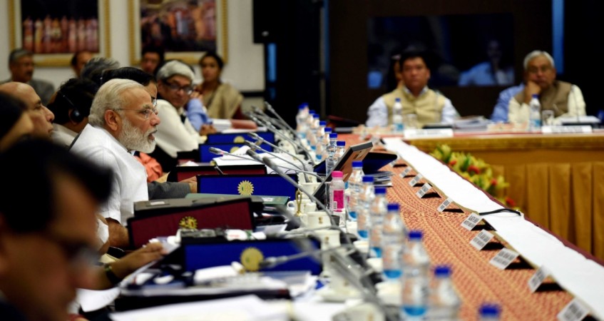 In picture: Prime Minister Narendra Modi chairs the third Governing Council Meeting of the NITI Aayog, in New Delhi on April 23, 2017. NITI Aayog meeting