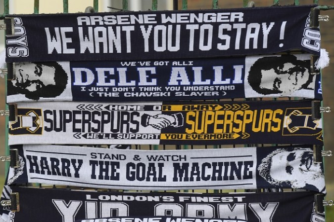 Spurs banners, Arsenal, North London derby, fans, Premier League