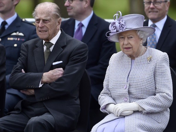 Britain's Queen Elizabeth sits with Prince Philip during a visit to Whipsnade Zoo where she opened the new Centre for Elephant Care, in Dunstable, Britain April 11, 2017. Prince Philip