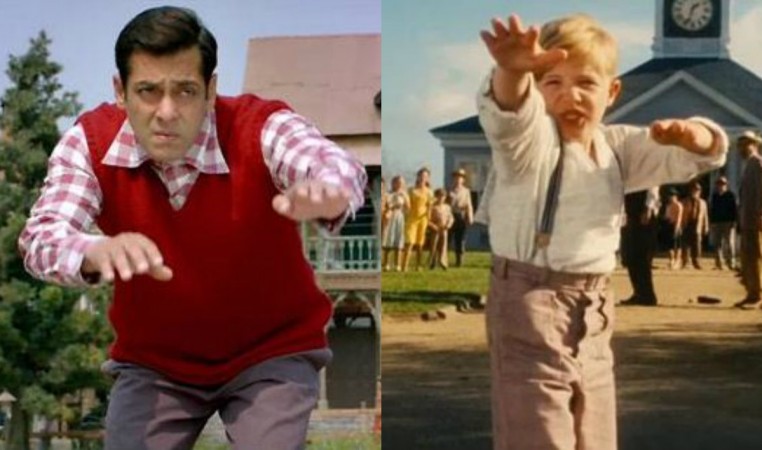 Salman Khan in Tubelight (left), a still from Hollywood movie Little Boy (right) Salman Khan, tubelight, Little Boy