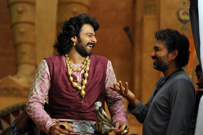 Prabhas with SS Rajamouli on Baahubali 2 set Prabhas with SS Rajamouli on Baahubali 2 set