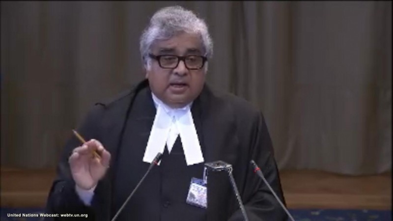 A screengrab of Advocate Harish Salve as he speaks at the International Court of Justice during a public hearing in the case of Kulbhushan Jadhav, the alleged Indian spy sentenced to death by a Pakistani military court in The Hague, Netherlands on May 15, 2017. Harish Salve