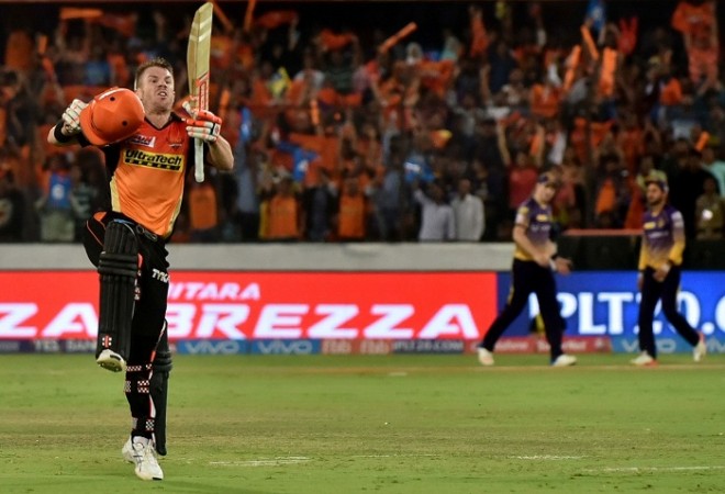 David Warner made a fantastic return to the IPL against KKR. Sunrisers Hyderabad, David Warner, Kolkata Knight Riders, SRH vs KKR, IPl 2017 Eliminator