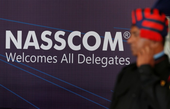 A security guard stands at the venue of NASSCOM India Leadership Forum in Mumbai, India February 16, 2017 Nasscom