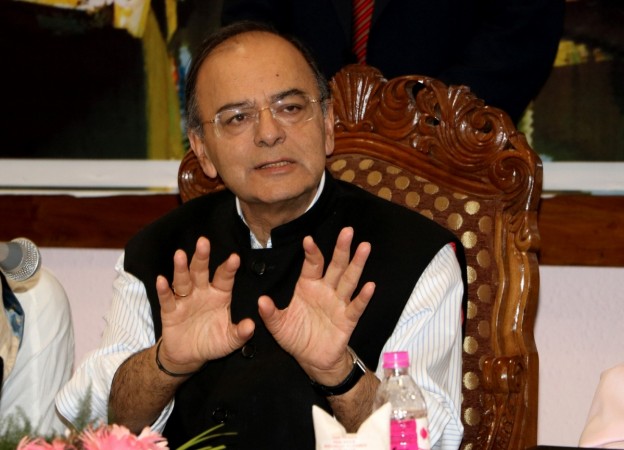 Finance Minister Arun Jaitley addresses a press conference after the first day of the GST Council meet.at Sher-e-Kashmir International Convention Centre (SKICC) in Srinagar on May 18, 2017. gst rates, gst rate finalisation, gst on cars, gst on food items, gst exempt on, gst on services, arun jaitley, gst council meeting at srinagar