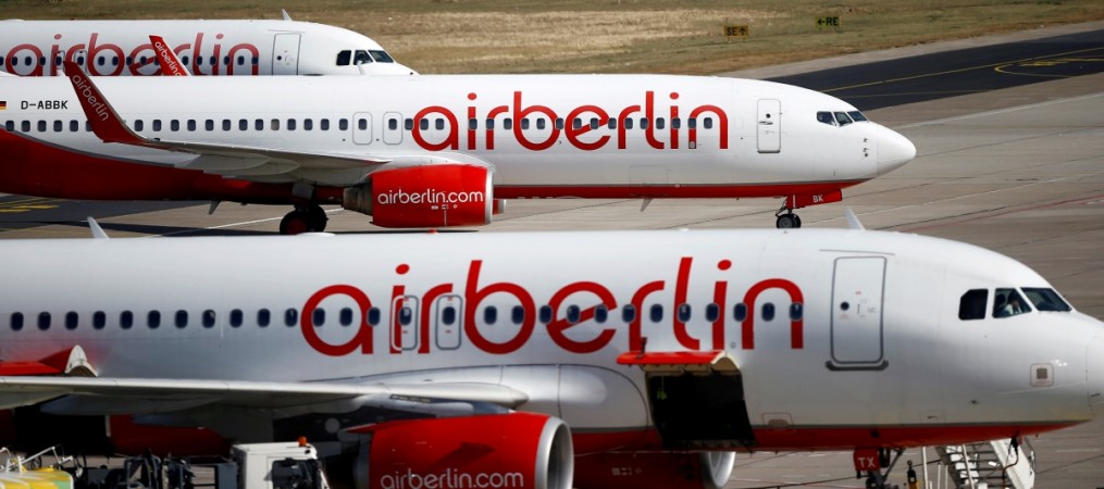 German carrier Air Berlin's aircrafts are pictured at Tegel airport in Berlin, Germany, September 29, 2016. etihad airways, etihad investments in alitalia, alitalia files for bankruptcy, ryanair, airberlin, emirates vs etihad, jet airways, jet airways share price, naresh goyal jet airways