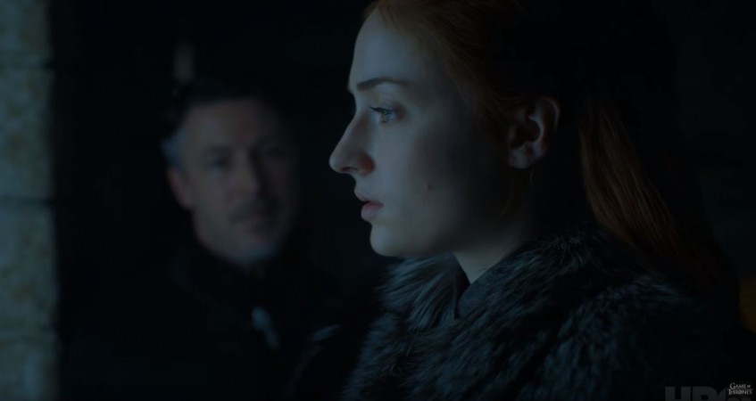 Littlefinger trying to turn Sansa Stark against her half-brother Jon Snow, the King in the North Game of Thrones season 7