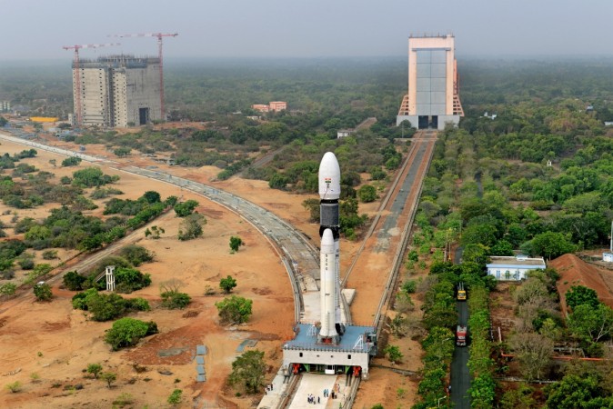 Panoramic view of GSLV-Mk III being moved to second launch pad Panoramic View of GSLV-Mk III being moved to second launch pad