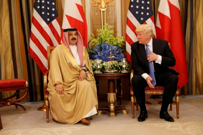 In picture: Bahrain's King Hamad bin Isa Al Khalifa meets with US President Donald Trump in Riyadh, Saudi Arabia, May 21, 2017. Bahrain