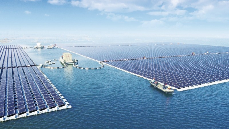 The world's biggest floating solar power plant in China. floating solar power plant
