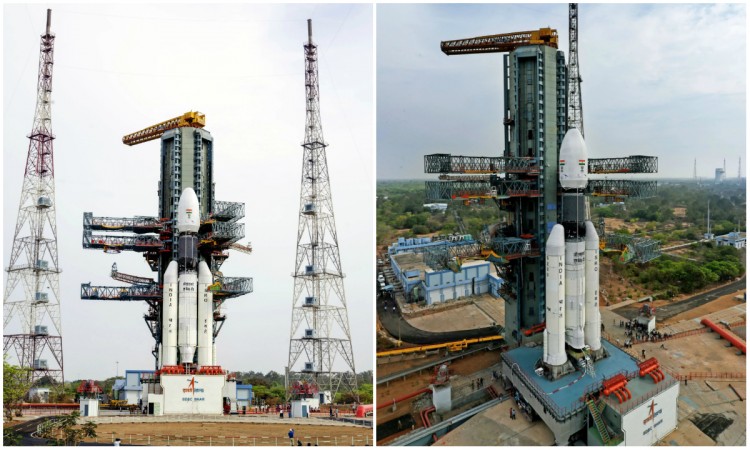 In picture: The GSLV on site before its launch. GSLV MK-III