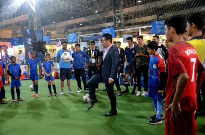 Indian football legend Bhaichung Bhutia was present in the stadium. bhaichung bhutia