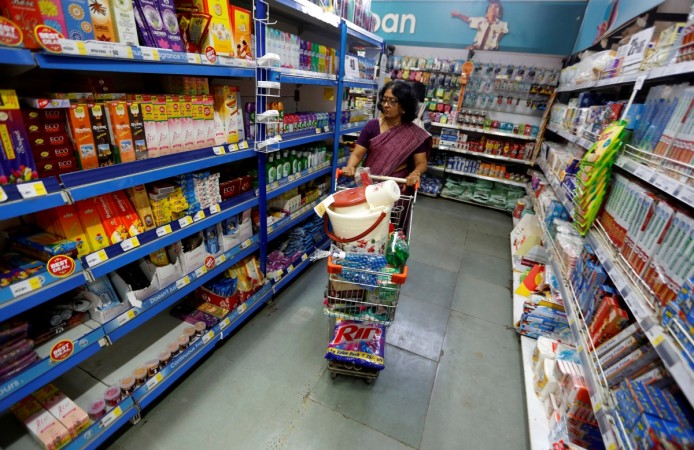 A woman wheels a shopping trolley at a food superstore in Ahmedabad, India October 13, 2016. may 2017 inflation, may 2017 retail inflation, april 2017 iip, theresa may, nirmal bang inflation forecast, india forex reserves, india news, indian stock markets