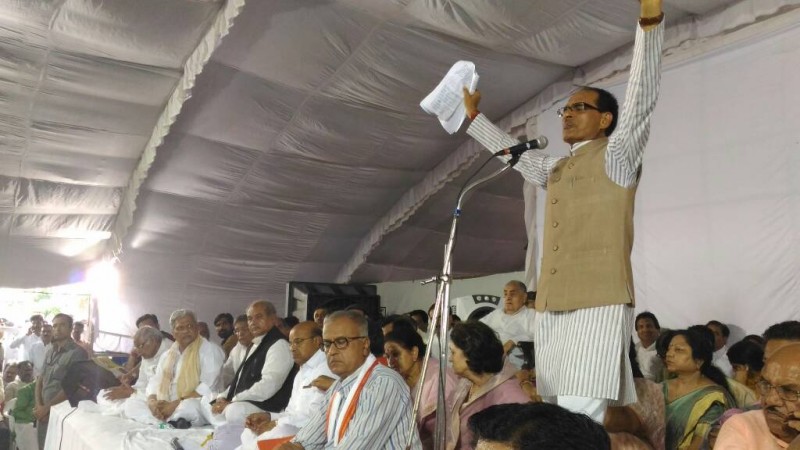 Madhya Pradesh Chief Minister, Shivraj Singh Chouhan Shivraj Singh Chouhan during his fast in Madhya Pradesh