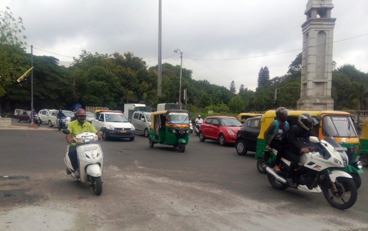 In picture: Vehicular traffic was normal on the roads of Bengaluru on Monday, June 12, 2017, despite a Karnataka bandh being called across the state by pro-Kannada groups. Traffic