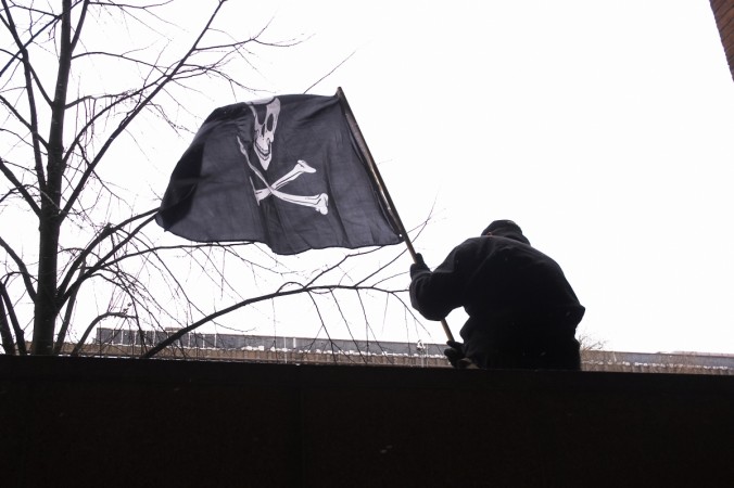 Pirate flag during TPB trial Pirate flag during TPB trial