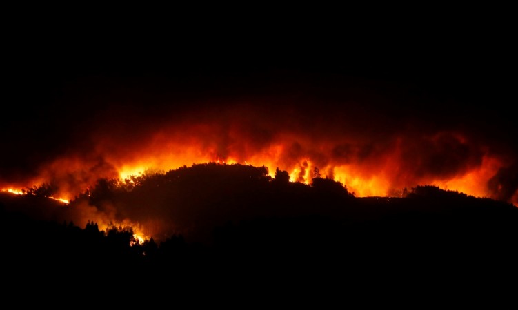 A forest fire is seen near Tojeira, Pedrogao Grande, in central Portugal, June 18, 2017. Portugal Fire