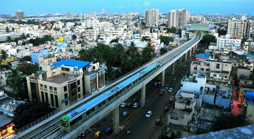 Green Line of Bengaluru's Namma Metro train service. bangalore metro, bangalore, namma metro, green line, purple line, stations on green line, stations on purple line