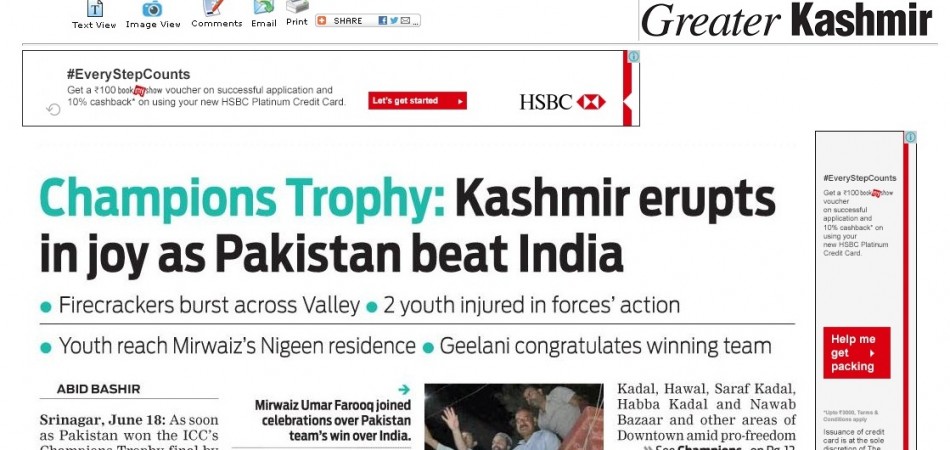 India vs Pakistan,Kashmir media, Media reaction